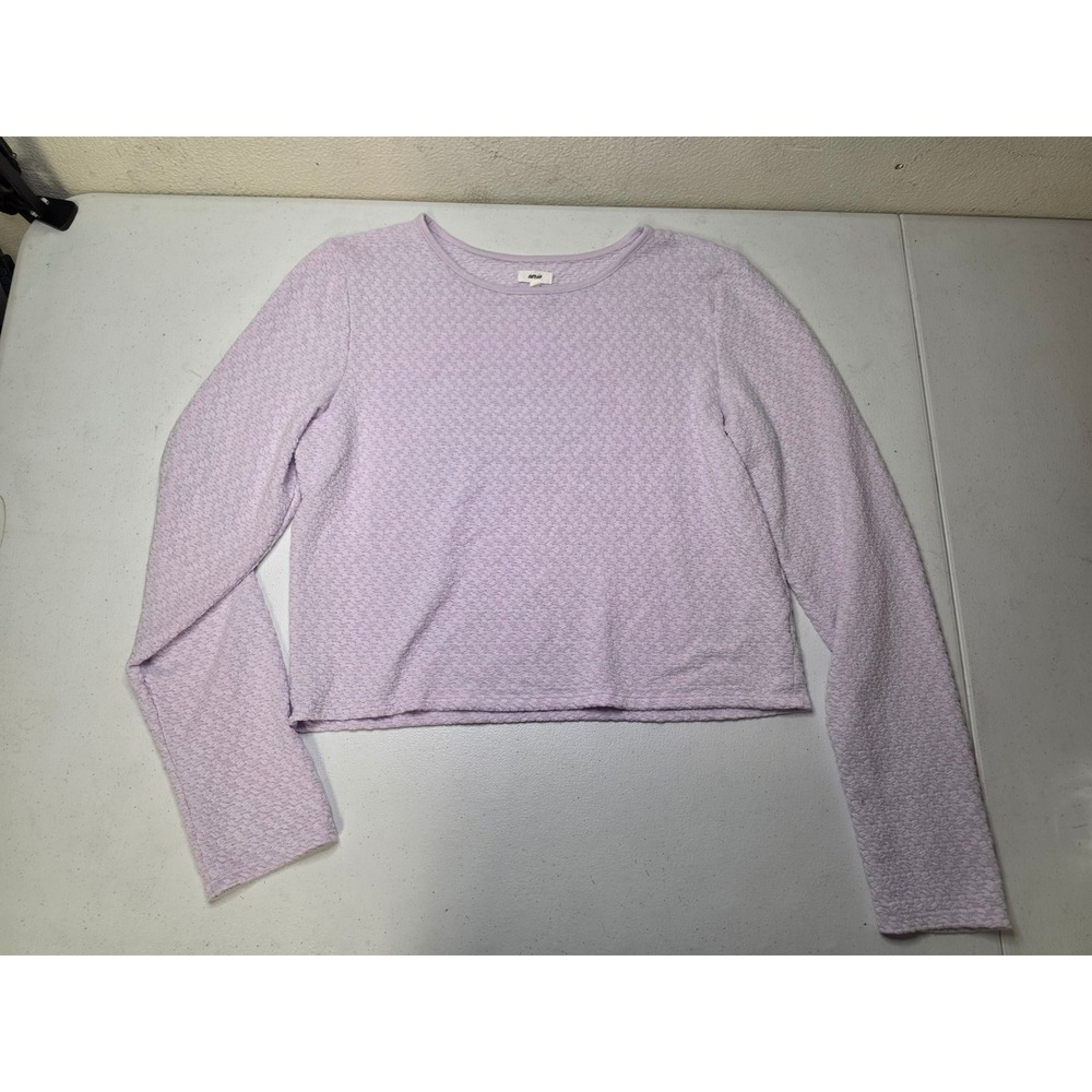 Aerie Womens XL Lavender Purple Textured Popcorn Knit Long Sleeve Pullover Top